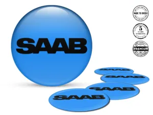 Saab Radplaketten Stil Premium-Epoxy-Aufkleber